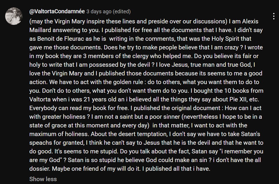 Alexis Maillard's Strange Comments